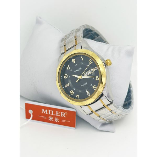 Miler Luxury Men Quartz Watch Waterproof Date Week Luminous Wristwatch Stainless Steel Men's Watches