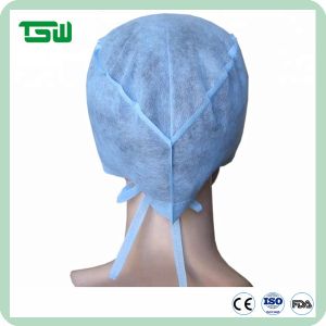 China Polypropylene Disposable Nonwoven Doctor Cap With Elastic / Ties on sale