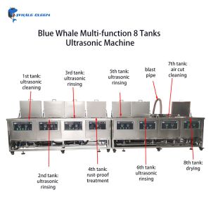 28Khz / 40khz Industrial Ultrasonic Cleaner Eight Tanks With Cleaning Rinsing