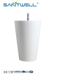 China Suppliers Great Quality Ceramic Pedestal Basins White Color With Overflow