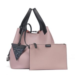 Lichee Pattern Cowhide Handbags Casual Single Shoulder Bag with Wallets