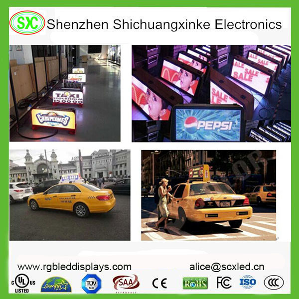 Advertising Car LED Information Double-Sided Sign Outdoor HD Taxi RGB Full Color