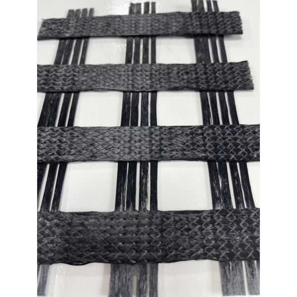 Buy 300-50 KN/m Reinforce Polyester Uniaxial Geogrid Dam And Slope River Bank Embankment Stabilization at wholesale prices