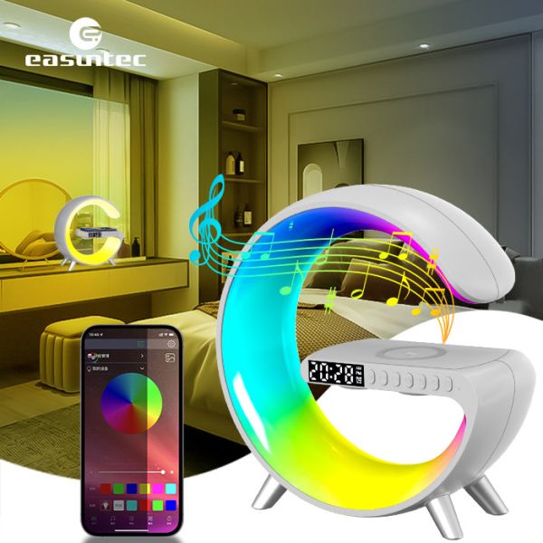 Buy White/Black G Speaker Lamp with Bluetooth and Voice Control at wholesale prices