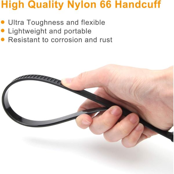 Nylon Handcuffs Pull Tight Security Double Flex Plastic 12*690 Disposable Free Shenzhen China Custom Logo Printed -40-85C