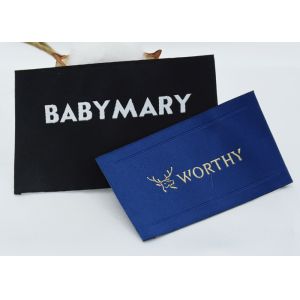 Washable Woven Clothing Labels OEKO Iron On Embroidered Patches