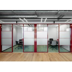 2024 Hot Sales Glass Partition Wall Profile For Commercial Spaces Customized Glass Or Solid Optional