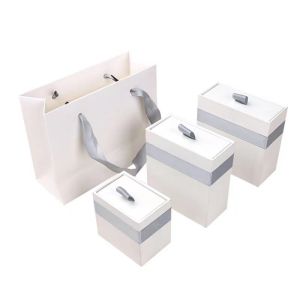 Paper Packaging Boxes White Empty Jewelry Gift Boxes With Bow