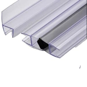 Shower Room/Cabins Waterproof Translucent Vinyl Edge Seal Glass Door PVC Sealing Strip