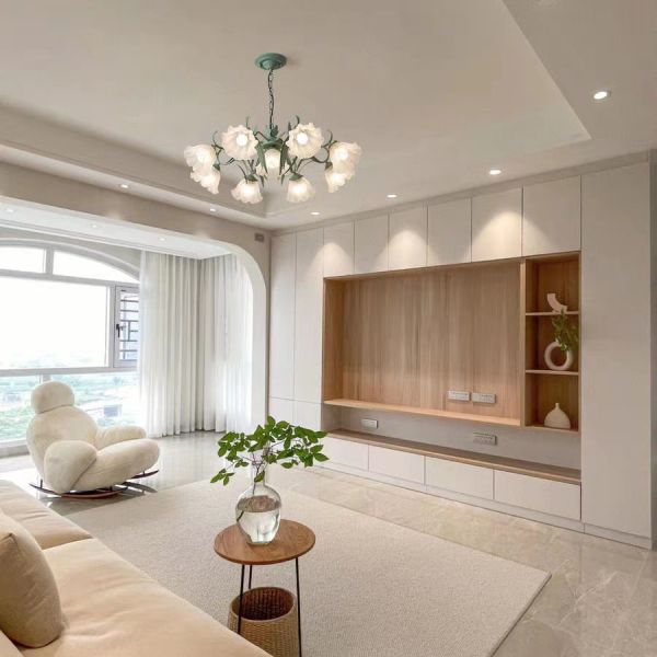 Buy French Rustic Glass Chandelier Nordic Modern Dining Room Lights at wholesale prices