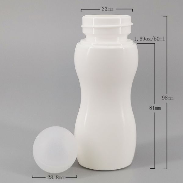 PP White 28.8mm 1.69oz Refillable Roll On Bottle
