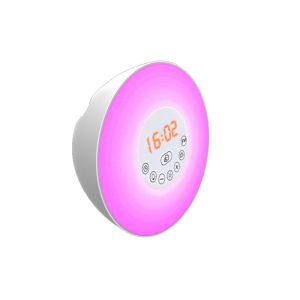 Warm White Morning Light Alarm Clock , Bluetooth Speaker Sunrise Wake Up Light