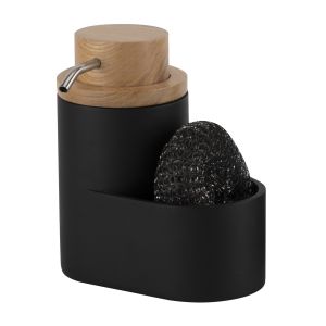 2N1 Polyresin Kitchen Organize Utensil Caddy Kitchen Soap Pump With Jumbo Wooden