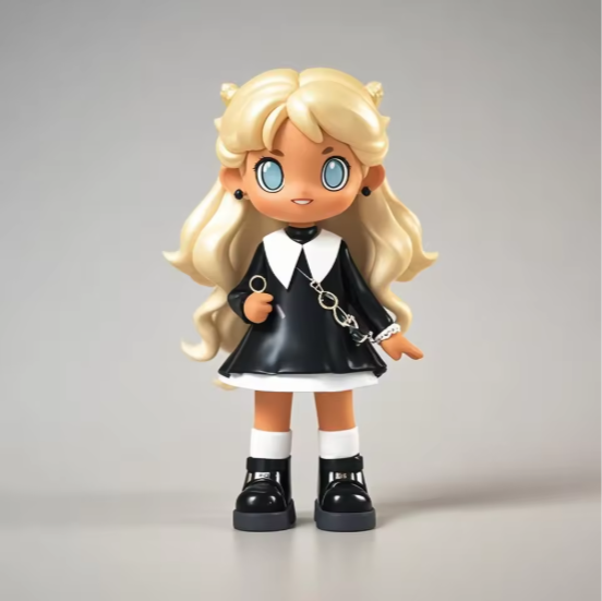 Close-up detail of character face