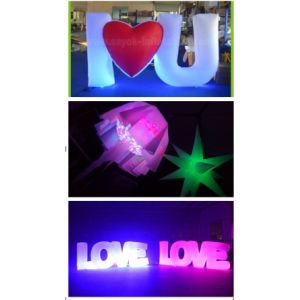 Colorful Inflatable Lighting Decoration Letter Love With Led light For Party or
