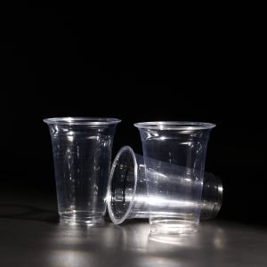 Customized LOGO Disposable PET Cups With Dome/Flat Lid For Cold Juice