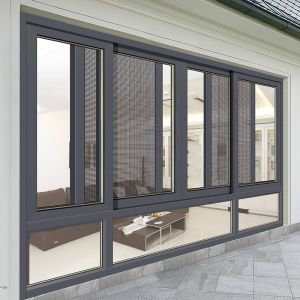 Architectural Residential Aluminium Sliding Windows Powder Coating Coffee Brown