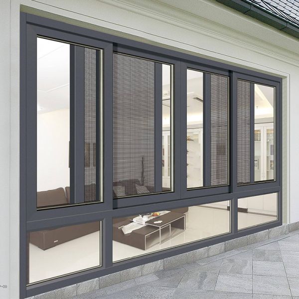 Buy Architectural Residential Aluminium Sliding Windows Powder Coating Coffee Brown at wholesale prices