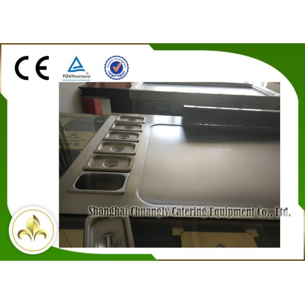 7 Seats Rectangle Shape Japanese Teppanyaki Grill Table Electromagnatic or Induction Heating