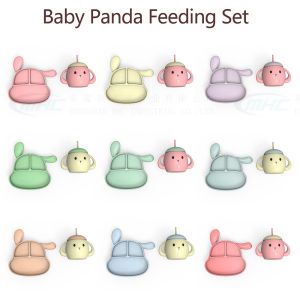 MHC Cartoon Animal Silicone Baby Feeding Set Plate for Kids Travel Nursing 500