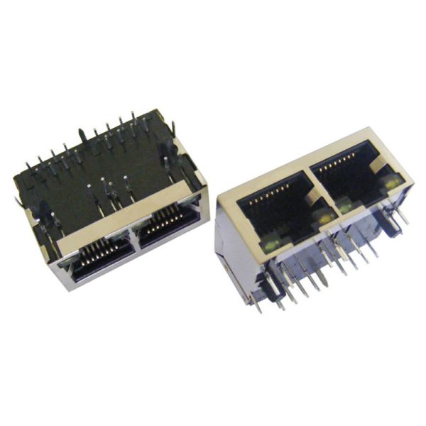 Female Multi Port RJ45 , RJ45 Board Mount Connector 10/100 Base - T 350µH