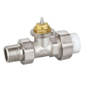 Quality Straight Thermostatic Radiator Valve 15mm x 1/2'' With PP Pipe Nickel Plated for sale