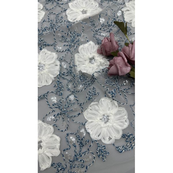 Corded Sequin Lace Elegent Wedding Embroidery Fabric for Wedding Gowns