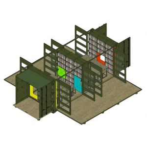 Six Doors Expandable Used 20 GP Coffee Shop Shipping Container