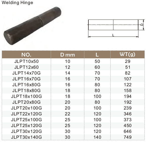 Heavy Duty Welded Round Bar Gate Hinge Q235 Steel For Door