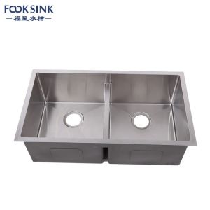 Undermount Double Bowl Undermount Sink , Rectangular Commercial Double Bowl Sink