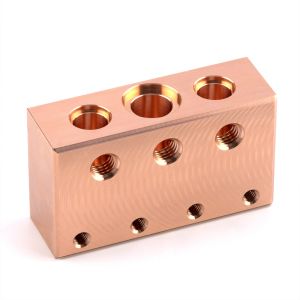 Custom CNC machined brass hydraulic valve block
