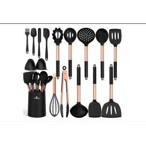 Antistain Silicone Kitchen Utensil Sets 16pcs Multiusage Rustless
