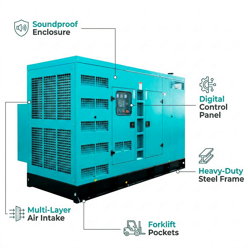 High Capacity Three Phase Output Portable Silent Type Diesel Generator Communication Equipment Diesel Engine Generator Set