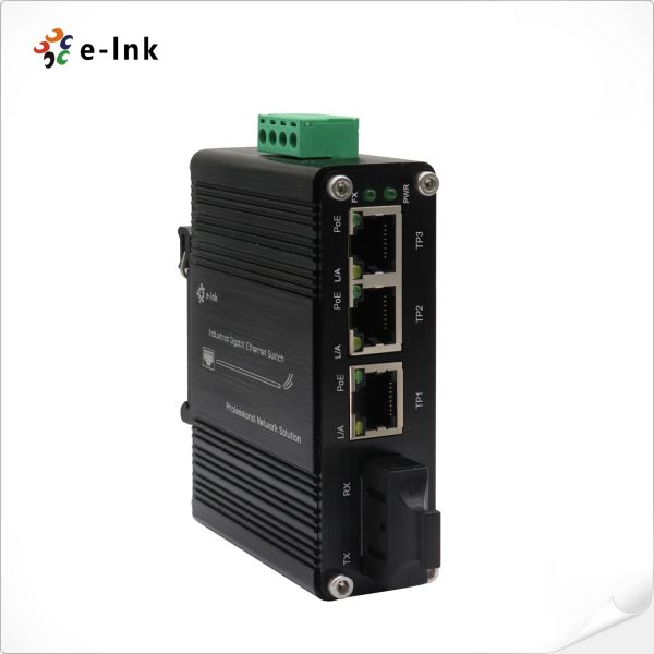 Buy Mini Industrial 3-Port 10/100/1000T 802.3at PoE + 1-Port 1000X SC Ethernet Switch with 12~48VDC Input and Voltage Booster at wholesale prices