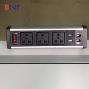 2020 new style without cut out hole clamp on desktop power socket for conference