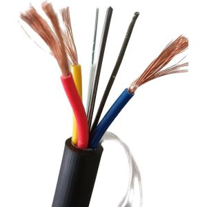 China 4-Core OPLC Hybrid Photoelectric Fiber Optic Cable with Integrated Copper Wires on sale