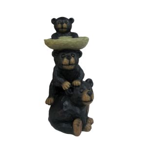 Hand Cast Stacking Bear Resin Garden Fountains For Landscaping / Backyard