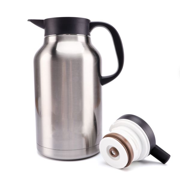 45 Oz Double Walled Vacuum Thermos / 12 Hour Heat Retention / 2 .2 Litre Stainless Steel Thermal Coffee Carafe