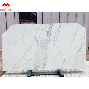 Polished Natural Statuario White Marble Big Slab for Italian Flooring and Wall Tiles