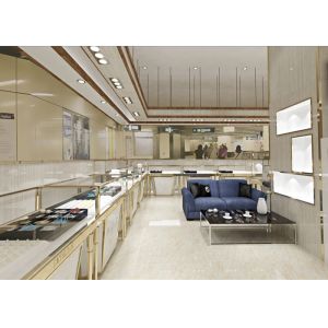 Nice Contemporary Jewelry Display Cases Decorated With LED Strip Lights