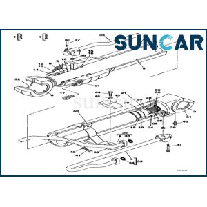 CASE Equipment Parts LZ00477 Crawler Excavator Hydraulic Boom Cylinder Seal Kit