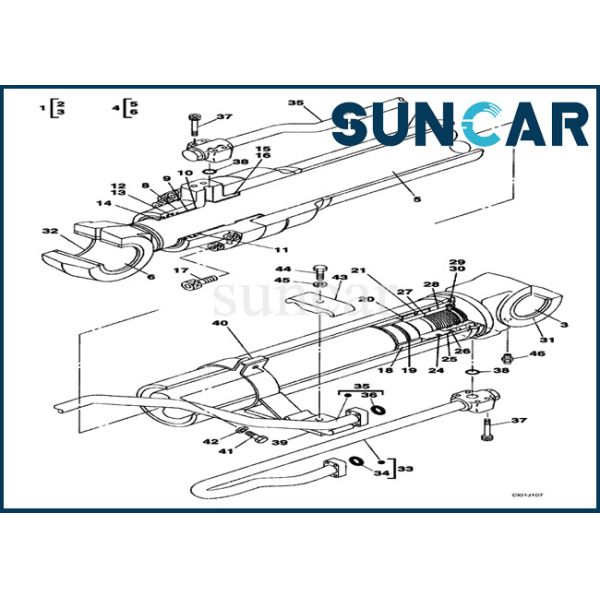 CASE Equipment Parts LZ00477 Crawler Excavator Hydraulic Boom Cylinder Seal Kit