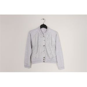 Black Grey Kids Terry Bomber Jacket 65% Polyester 35% Cotton