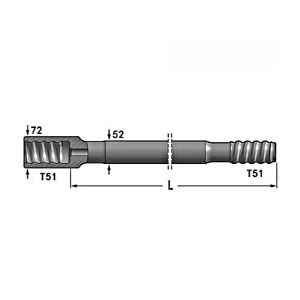 Cnc Milling T51 Rock Drill Rods For Mining / Quarrying
