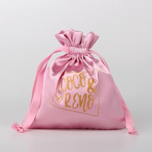 Satin Hair Packaging Drawstring Silk Bags For Hair Extensions