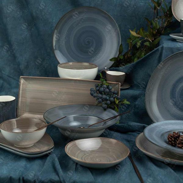 Hand Painted irregular Ceramic Dinner Sets 16Pc For Wedding Party