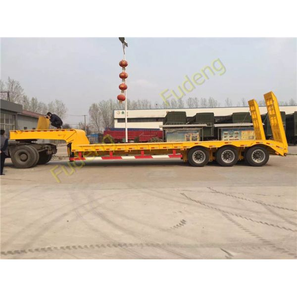 Transport 60ton With 3 Axles Heavy Duty Equipment Lowboy Trailer Optional Dimensions