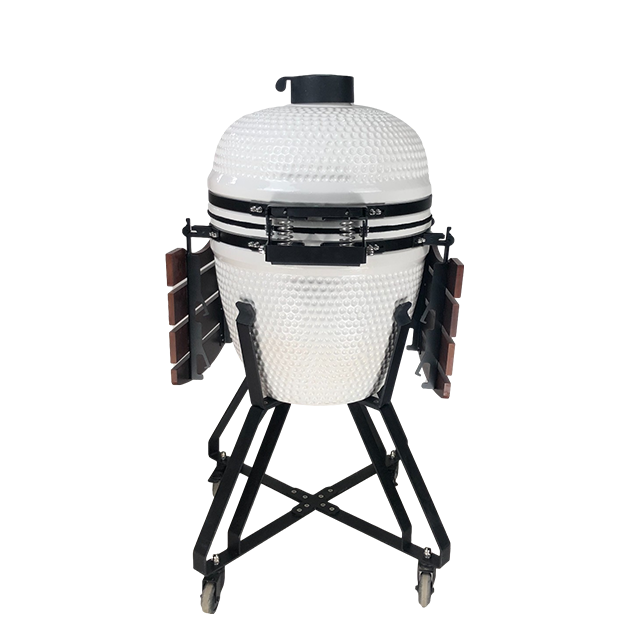 KIMSTONE 21 Inch Kamado Grill Rotisserie Smokeless Charcoal BBQ Grill Lava Rock Barbeque Grill