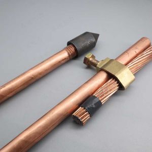 China Threaded Copper Clad Earth Rod Solid Copper Ground Rod on sale