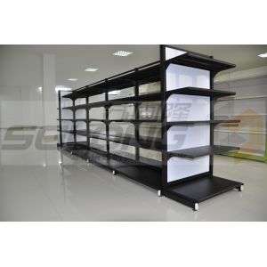 Professional Supermarket Display Racks , Supermarket Gondola Shelving Units